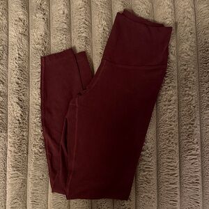 High Waist Burgundy Leggings